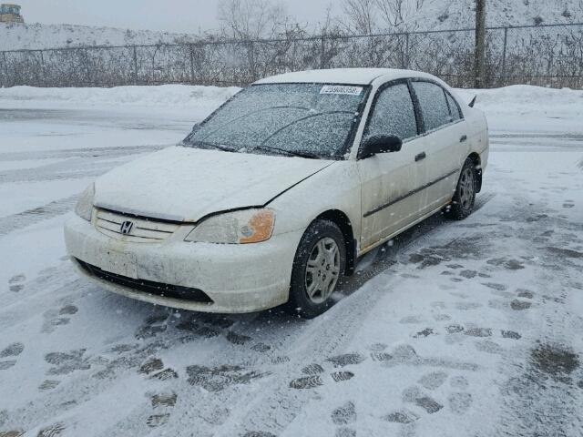 2HGES16361H911777 - 2001 HONDA CIVIC DX WHITE photo 2