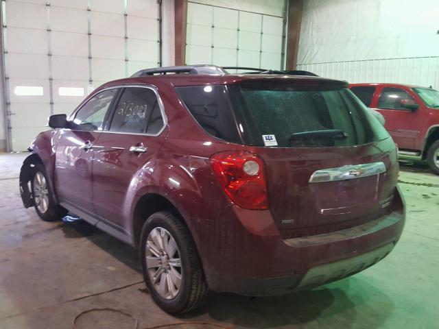 2CNFLGEW6A6320435 - 2010 CHEVROLET EQUINOX LT MAROON photo 3