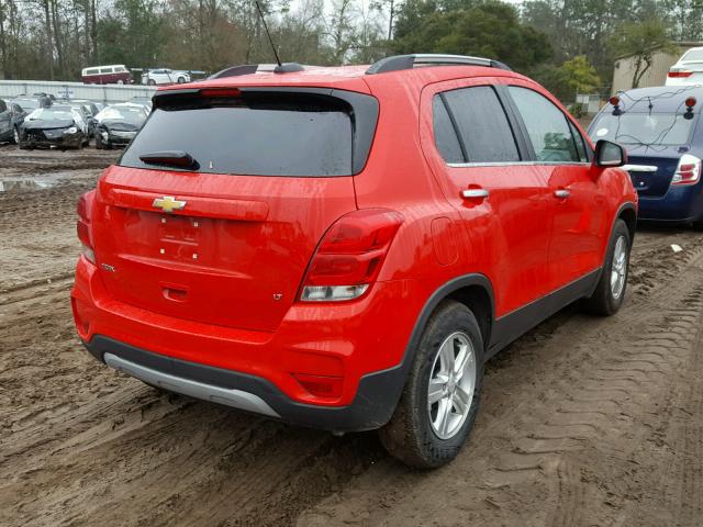 3GNCJLSB8JL161735 - 2018 CHEVROLET TRAX 1LT RED photo 4