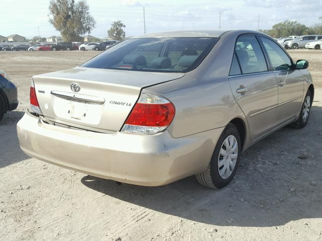 4T1BE32K35U600923 - 2005 TOYOTA CAMRY LE GOLD photo 4