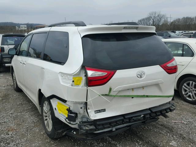 5TDYK3DC8GS696245 - 2016 TOYOTA SIENNA XLE WHITE photo 3