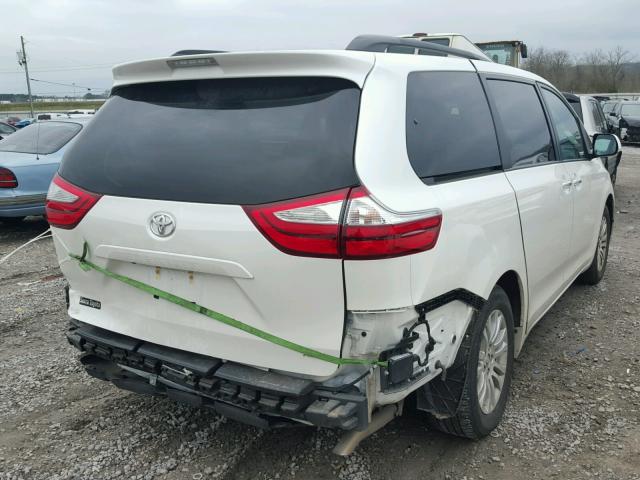 5TDYK3DC8GS696245 - 2016 TOYOTA SIENNA XLE WHITE photo 4