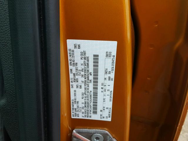 1FMCU0F71GUA96774 - 2016 FORD ESCAPE S ORANGE photo 10