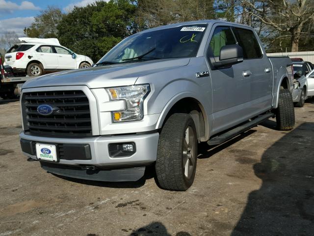 1FTEW1EF4GFD12711 - 2016 FORD F150 SUPER SILVER photo 2