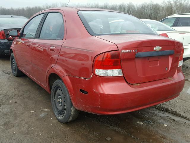 KL1TD52645B359385 - 2005 CHEVROLET AVEO BASE RED photo 3