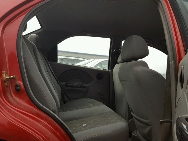 KL1TD52645B359385 - 2005 CHEVROLET AVEO BASE წითელი ფოტო 6