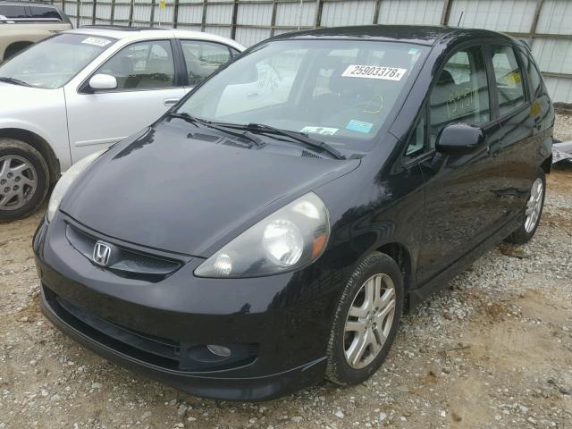 JHMGD38677S001494 - 2007 HONDA FIT S BLACK photo 2