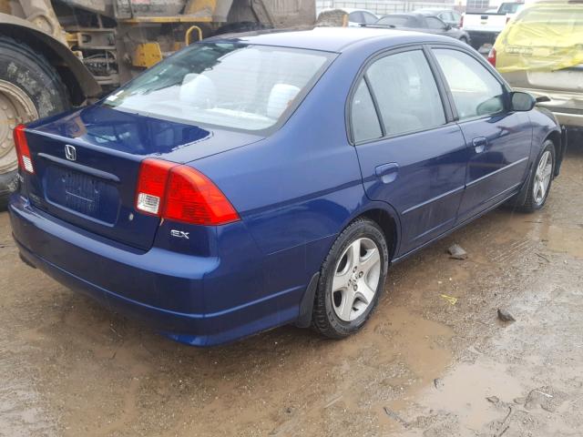 1HGES26884L019314 - 2004 HONDA CIVIC EX BLUE photo 4