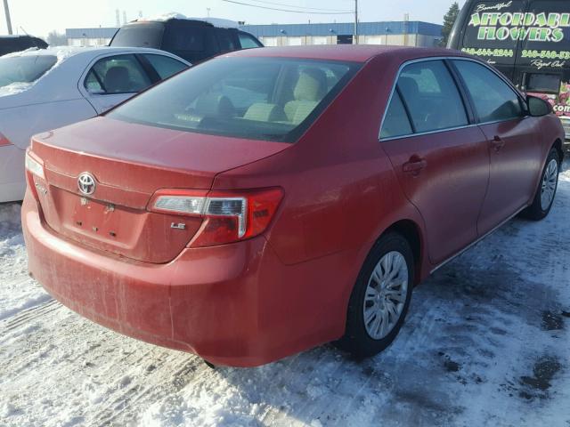 4T4BF1FK0ER344466 - 2014 TOYOTA CAMRY L RED photo 4