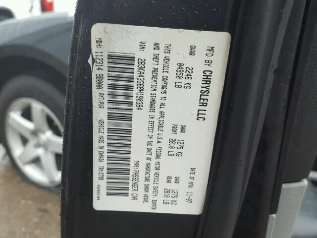 2B3KA43G68H190384 - 2008 DODGE CHARGER BLACK photo 10