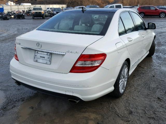 WDDGF81X19F220514 - 2009 MERCEDES-BENZ C 300 4MAT WHITE photo 4