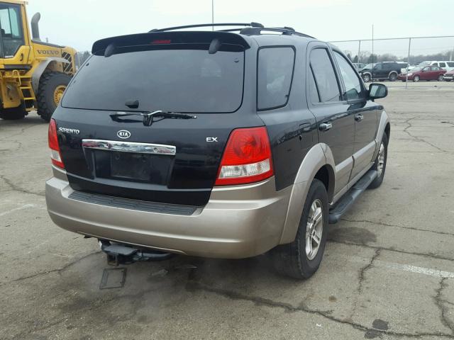 KNDJC733845311369 - 2004 KIA SORENTO EX BLACK photo 4