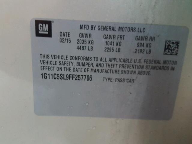 1G11C5SL9FF257706 - 2015 CHEVROLET MALIBU 1LT 棕色 照片 10