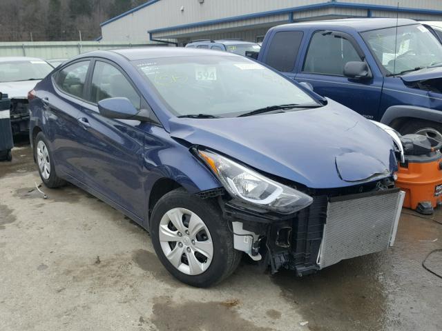 5NPDH4AE4GH797023 - 2016 HYUNDAI ELANTRA SE BLUE photo 1