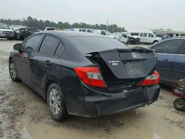 2HGFB2F5XCH593225 - 2012 HONDA CIVIC LX BLACK photo 3