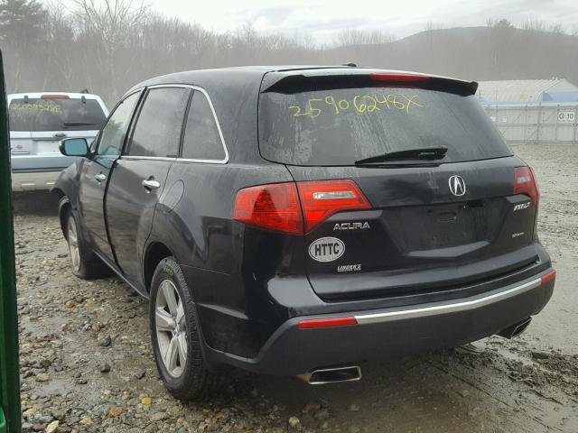 2HNYD2H28BH535174 - 2011 ACURA MDX BLACK photo 3