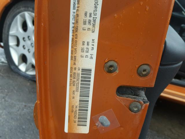 1B3ES56C75D235933 - 2005 DODGE NEON SXT ORANGE photo 10