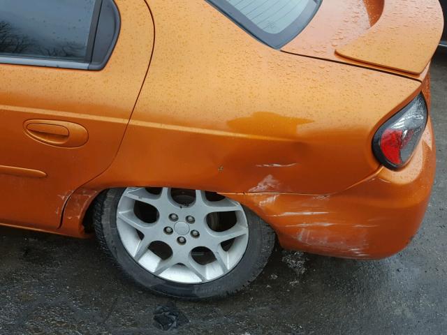 1B3ES56C75D235933 - 2005 DODGE NEON SXT ORANGE photo 9