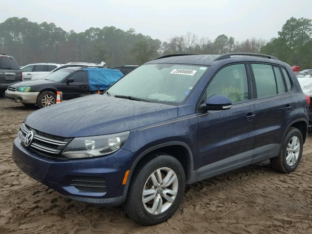 WVGAV7AX5GW509207 - 2016 VOLKSWAGEN TIGUAN S BLUE photo 2