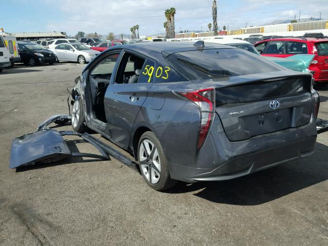 JTDKARFU2H3531098 - 2017 TOYOTA PRIUS GRAY photo 3