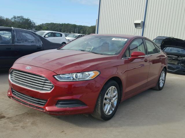 3FA6P0HR9DR285107 - 2013 FORD FUSION SE RED photo 2