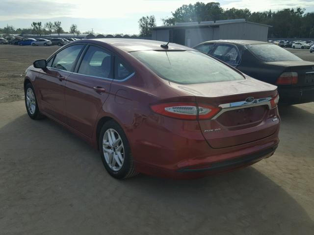 3FA6P0HR9DR285107 - 2013 FORD FUSION SE RED photo 3