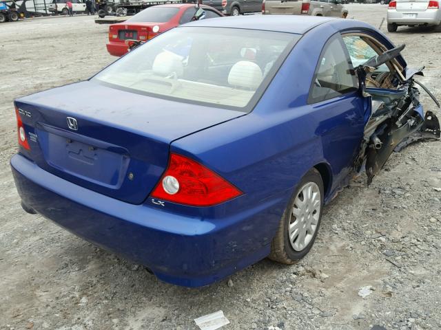 1HGEM21614L058259 - 2004 HONDA CIVIC LX BLUE photo 4