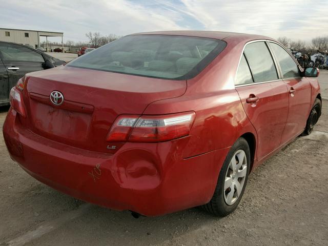 4T4BE46K78R022464 - 2008 TOYOTA CAMRY CE RED photo 4