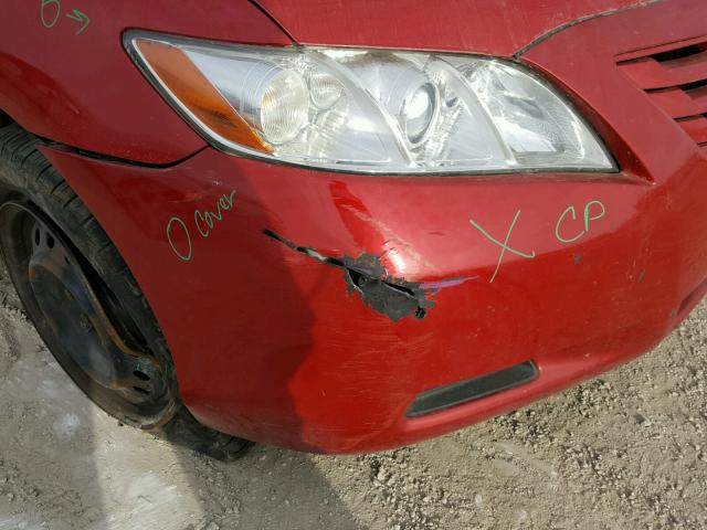 4T4BE46K78R022464 - 2008 TOYOTA CAMRY CE RED photo 9