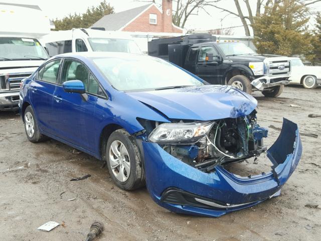 19XFB2F55EE261478 - 2014 HONDA CIVIC LX BLUE photo 1