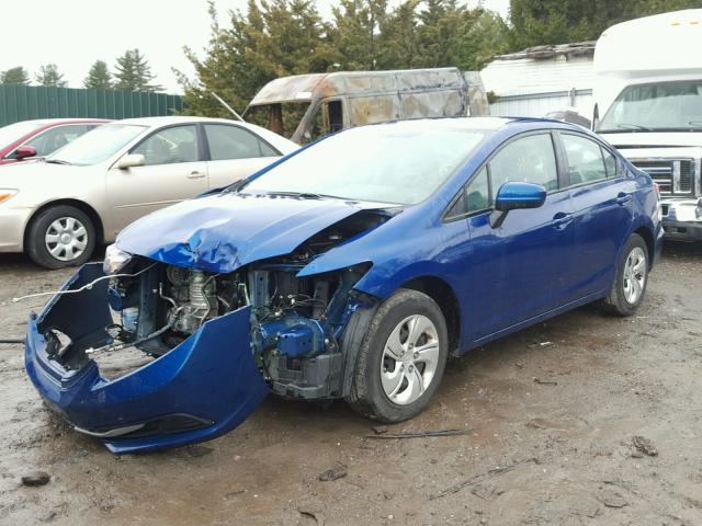 19XFB2F55EE261478 - 2014 HONDA CIVIC LX BLUE photo 2