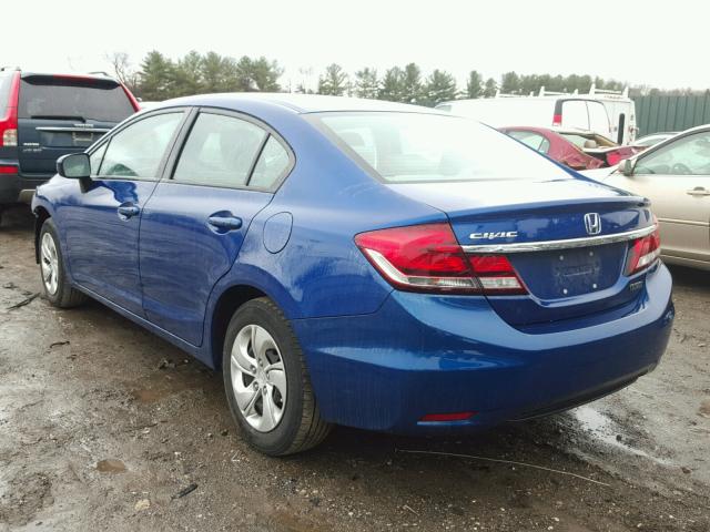 19XFB2F55EE261478 - 2014 HONDA CIVIC LX BLUE photo 3