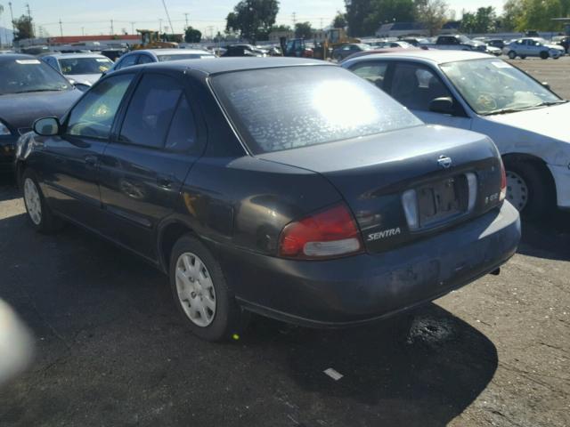 3N1CB51D32L603829 - 2002 NISSAN SENTRA XE BLACK photo 3