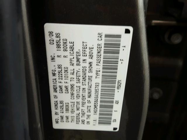 1HGCM55846A095793 - 2006 HONDA ACCORD EX GRAY photo 10