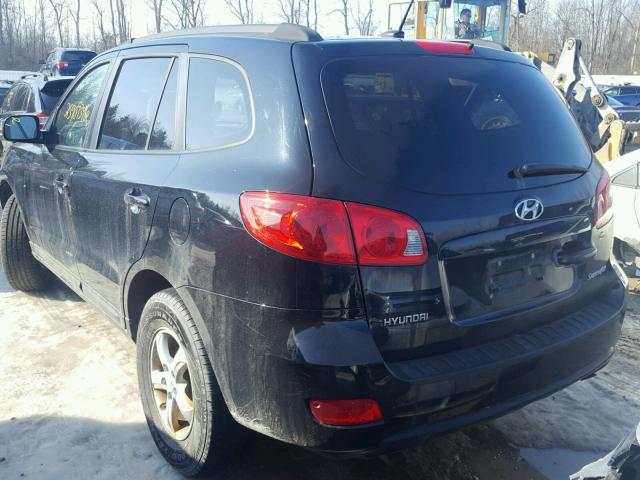 5NMSG13D98H129195 - 2008 HYUNDAI SANTA FE G BLACK photo 3