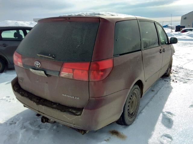 5TDZA29CX4S037802 - 2004 TOYOTA SIENNA CE RED photo 4