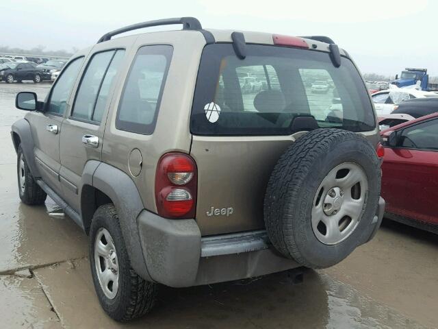 1J4GK48K26W183388 - 2006 JEEP LIBERTY SP BEIGE photo 3