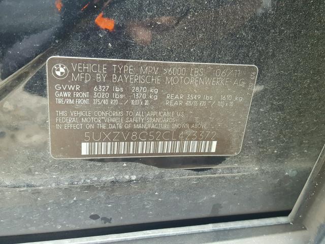 5UXZV8C52CL423372 - 2012 BMW X5 XDRIVE5 Mavi fotoğraf 10