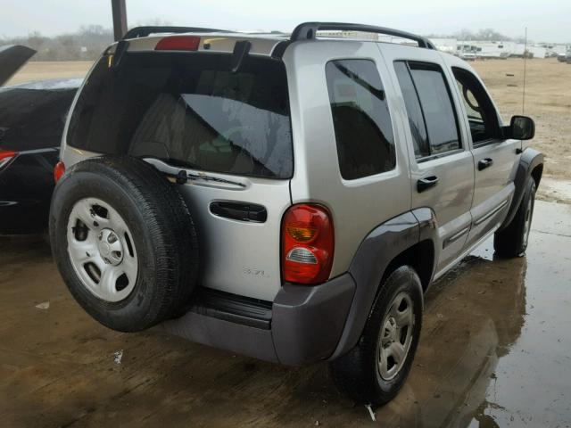 1J8GL48K44W134220 - 2004 JEEP LIBERTY SP GRAY photo 4