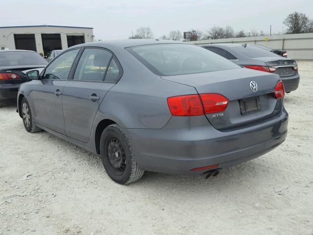 3VW2K7AJ7CM308641 - 2012 VOLKSWAGEN JETTA BASE ნაცრისფერი ფოტო 3