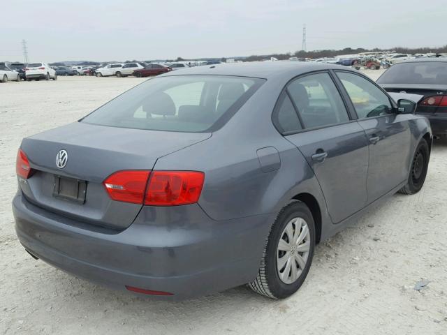 3VW2K7AJ7CM308641 - 2012 VOLKSWAGEN JETTA BASE ნაცრისფერი ფოტო 4