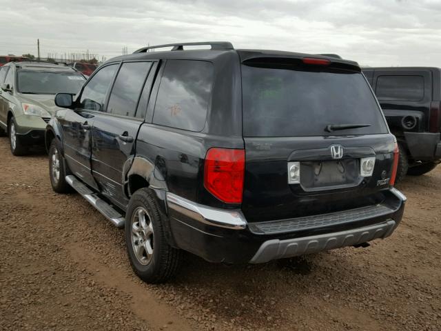 2HKYF18785H501804 - 2005 HONDA PILOT EXL BLACK photo 3