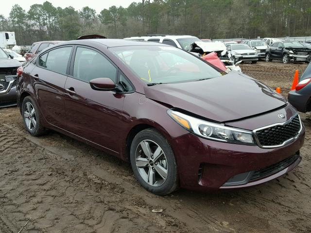 3KPFL4A73JE198831 - 2018 KIA FORTE LX BURGUNDY photo 1