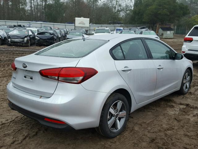 3KPFL4A75JE200918 - 2018 KIA FORTE LX SILVER photo 4