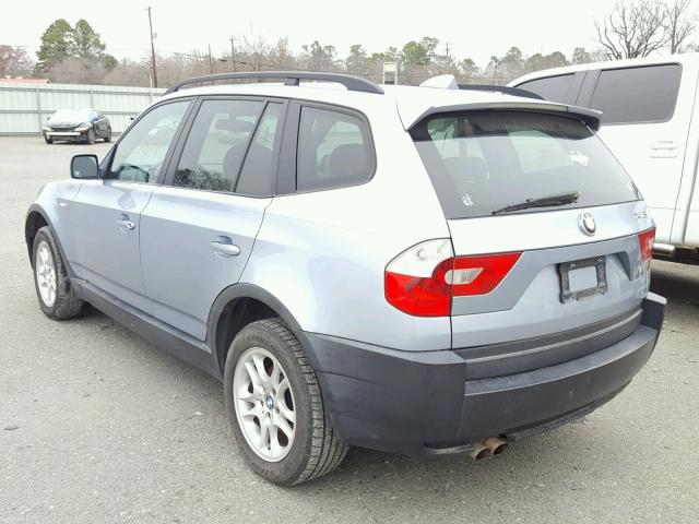 WBXPA73475WC45312 - 2005 BMW X3 2.5I BLUE photo 3