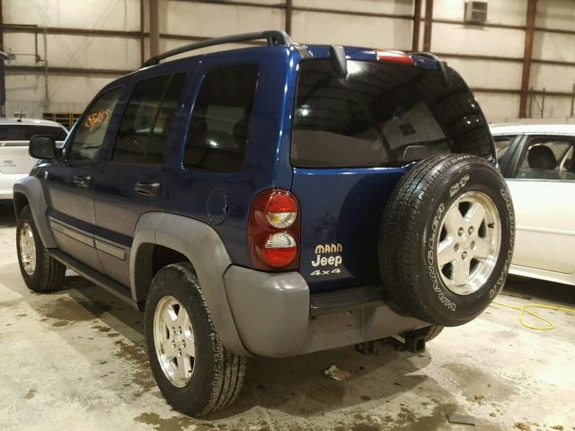 1J4GL48515W635546 - 2005 JEEP LIBERTY SP BLUE photo 3