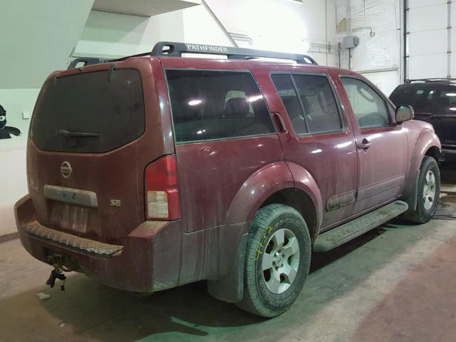 5N1AR18W56C624968 - 2006 NISSAN PATHFINDER RED photo 4