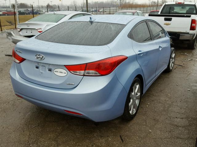 KMHDH4AE2BU152705 - 2011 HYUNDAI ELANTRA GL BLUE photo 4