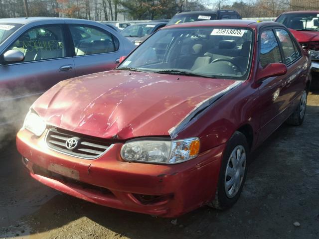 1NXBR12E21Z483459 - 2001 TOYOTA COROLLA CE RED photo 2