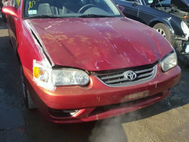 1NXBR12E21Z483459 - 2001 TOYOTA COROLLA CE RED photo 9